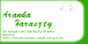 aranka haraszty business card